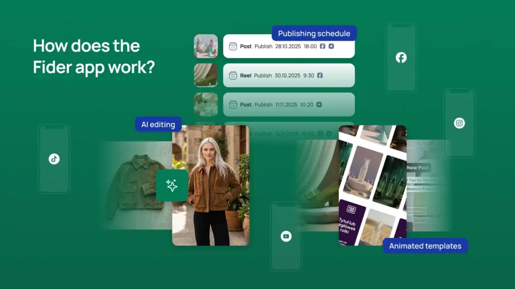 How Fider works - publishing schedule, AI editing, animated templates
